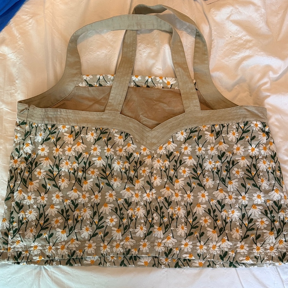 🐝 NWOT Anthropologie Maeve Embroidered Daisy Floral Side Zip Lined Tank Top XL - Picture 9 of 9
